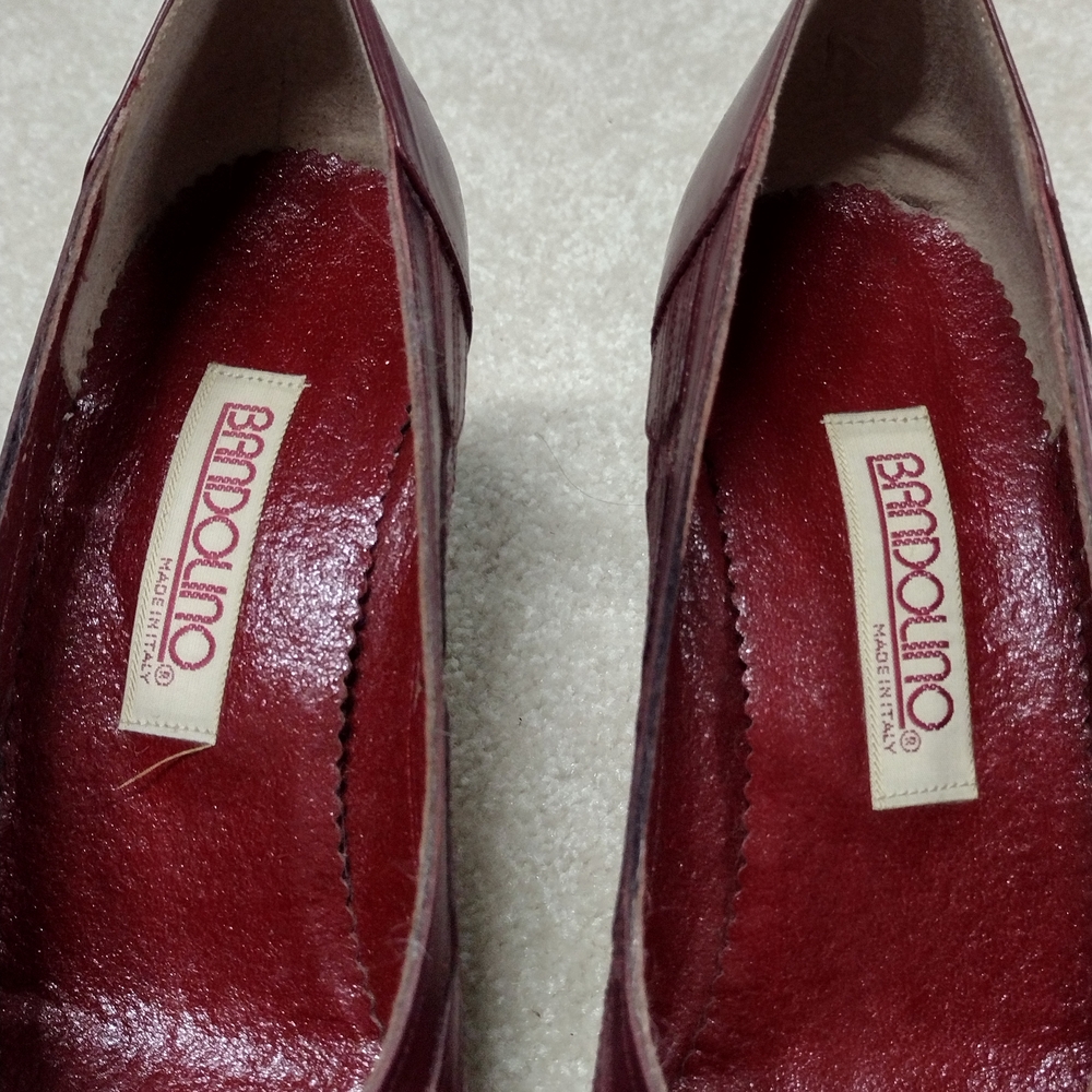 Vintage Bandolino Women's Red Peep Toe Shoes - Picture 10 of 14